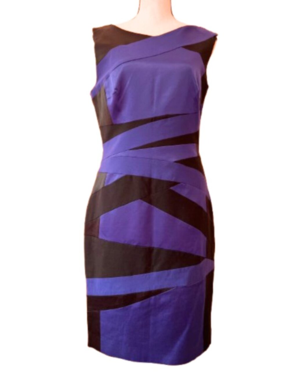 Karen Millen Dress Womens Size US 10/UK 14 Black/Purple "Bandage" dress